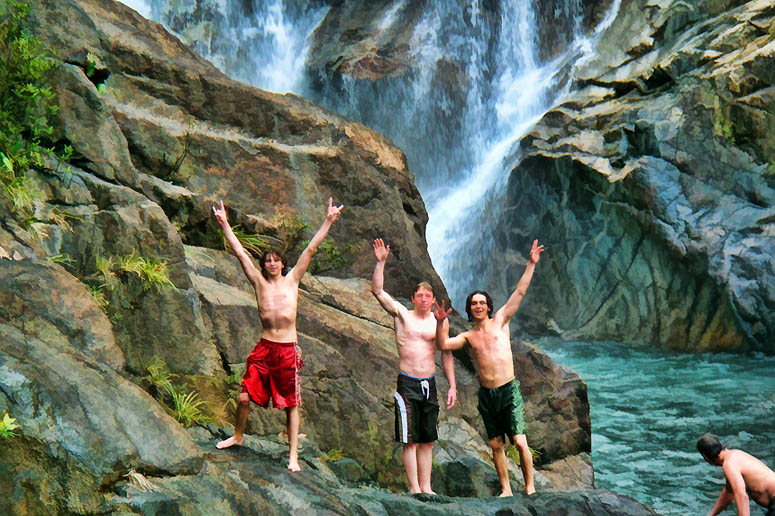 Fun at Big Rock Falls in the Mountain Pine Ridge