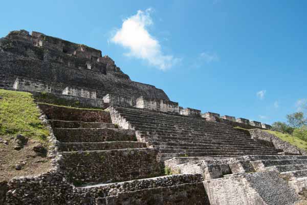Xunantunich's largest pyramid, El Castillo, rises 130 feet above the main plaza. 