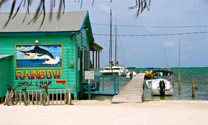 Where to eat in Caye Caulker Belize - Rainbow Bar and Grill