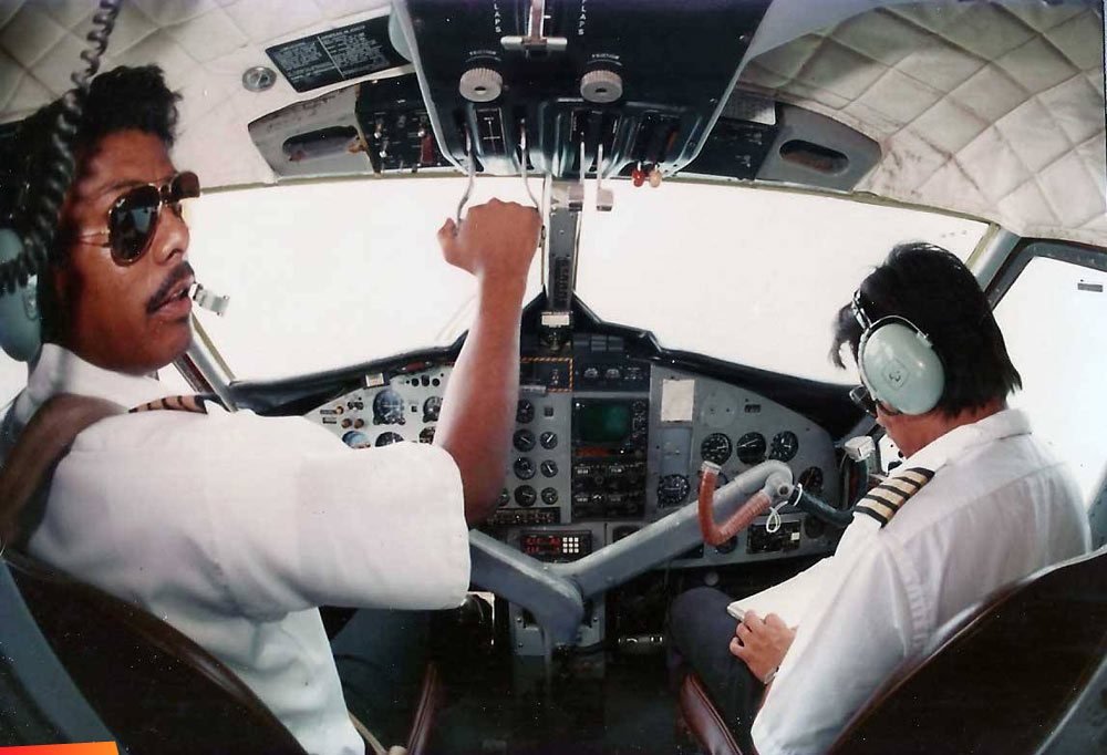 In the cockpit with Tropic Air, long ago