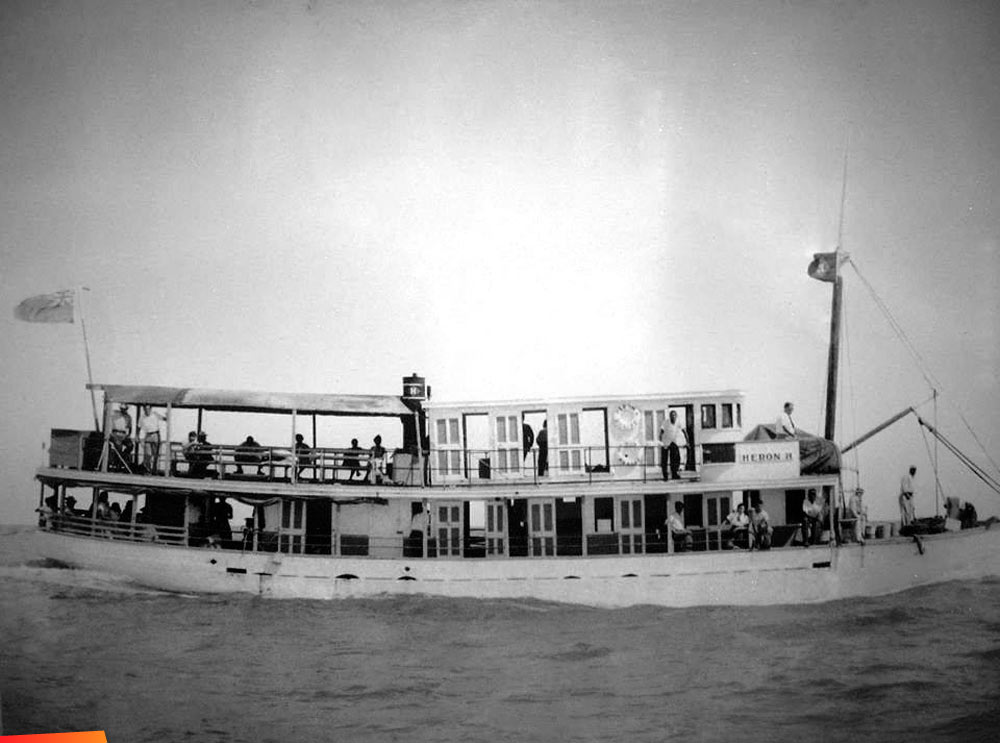 The Heron H. passenger and freight boat, long ago
