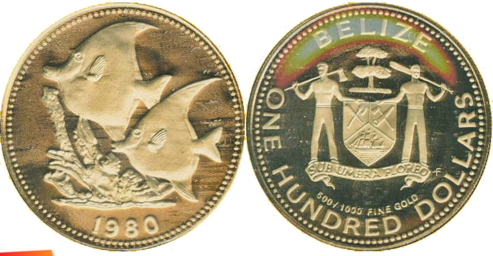 NCLT coin depicting the Moorish Idol Reef fish with the date 1980 below