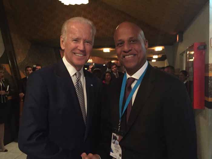 PM Hon. Barrow meets Biden at Morales Inauguration Ambergris