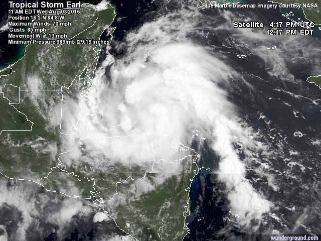 Mexico: Hurricane Ignacio Storm Location Map (August 25, 2003, 8 AM PDT  Monday) - Mexico