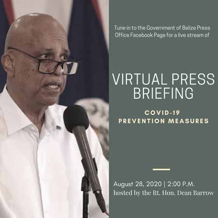 Prime Minister's Virtual Press Briefing Today at 2pm - Ambergris Caye Belize  Message Board
