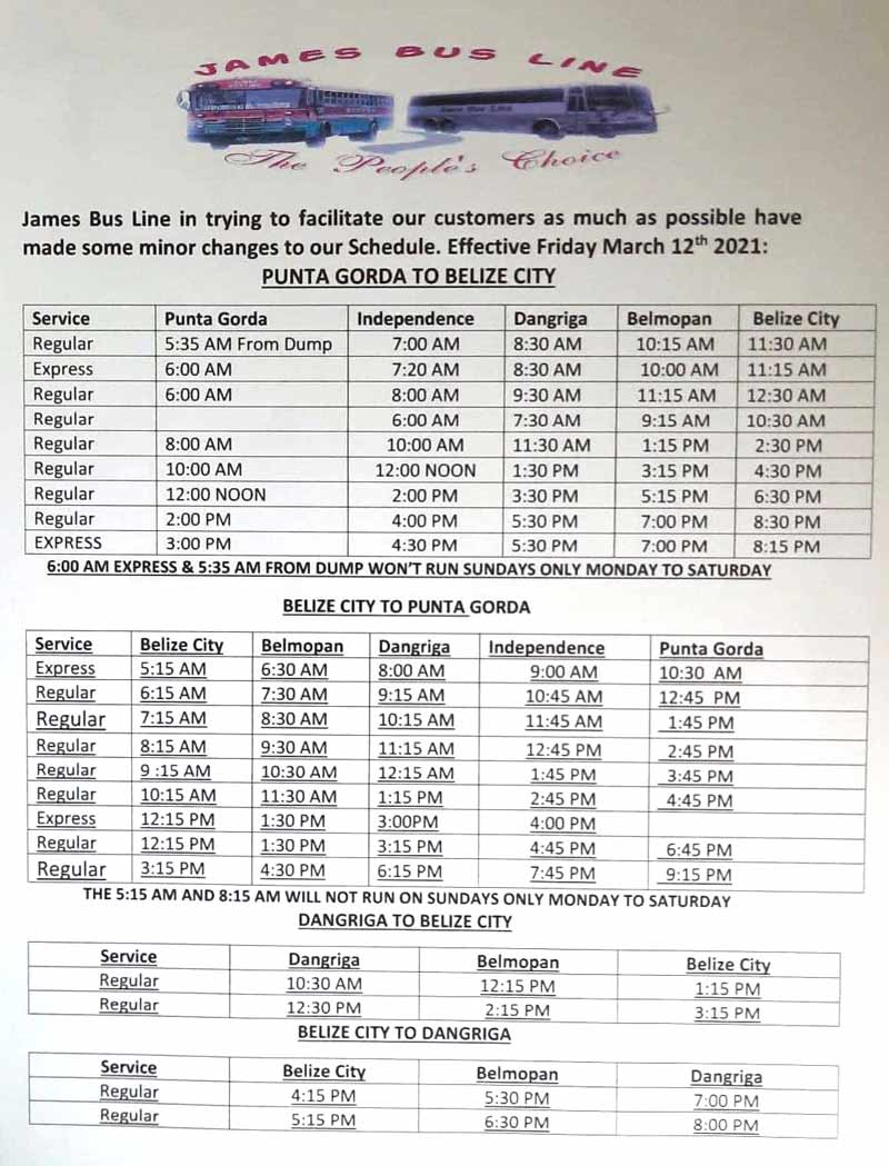 James Bus Line Schedule Ambergris Caye Belize Message Board