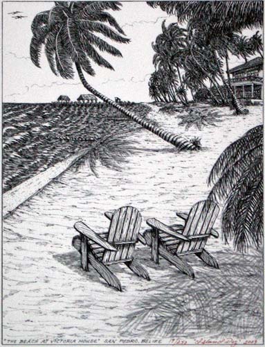 Belize Art, Island Dog Lithographs Pen Ink Calendars Drawings Christmas ...