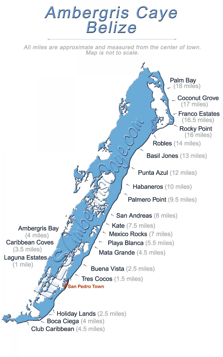 Ambergris Caye Map Large 