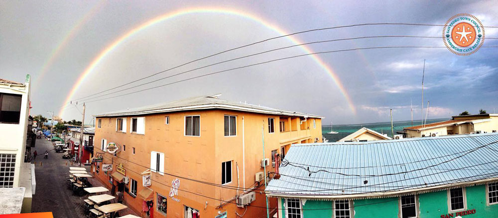 Beautiful double rainbow over San Pedro the afternoon of March 13!