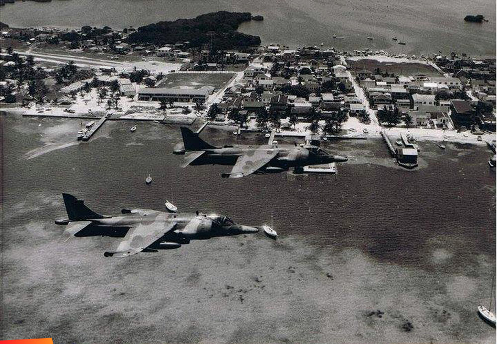 Harrier jets over San Pedro 20-30 years ago