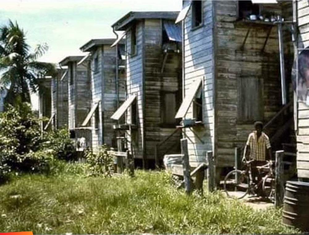Public Housing (long barracks) on George St. in Belize City from back in the 1970's