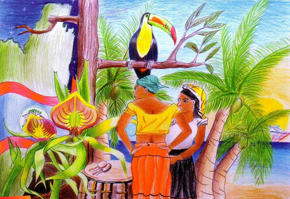 Belize's Tropical Beauty, painting by Victor Lopez