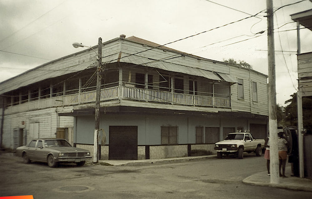 Bradley's Bottling Works and Riverside Hall in Belize City, long ago