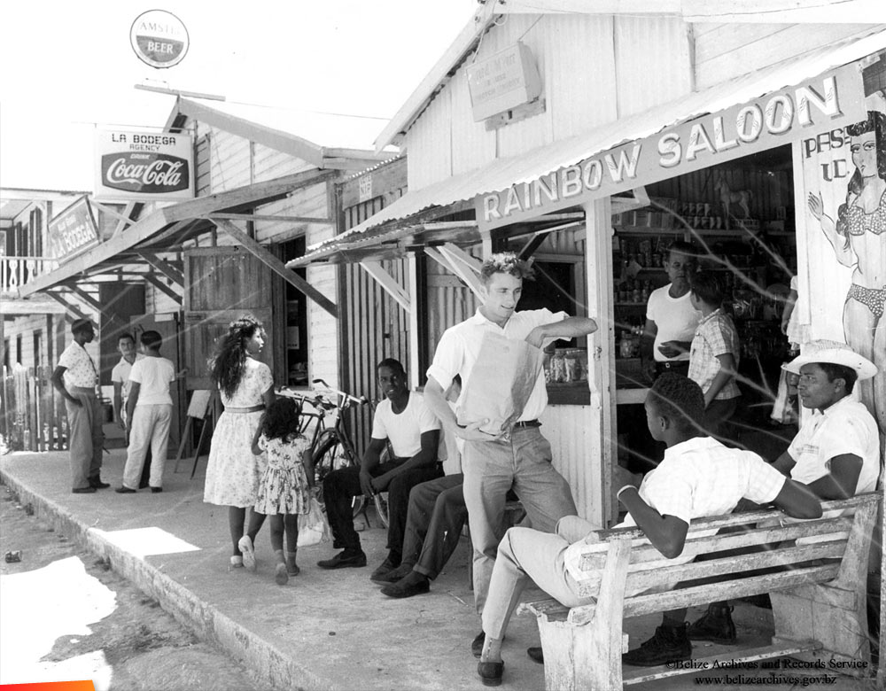 La Bodega and the Rainbow Saloon in Corozal Town, 1962