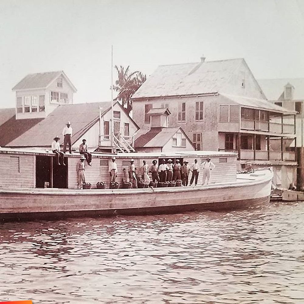 Belize boat from about 1900, used for transporting coconuts
