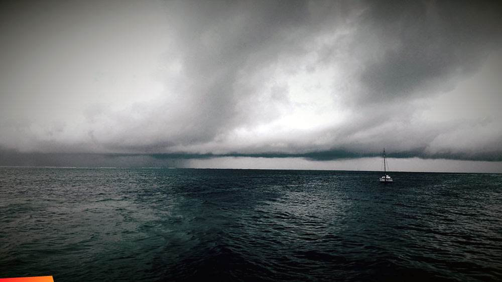 Stormy day out at sea