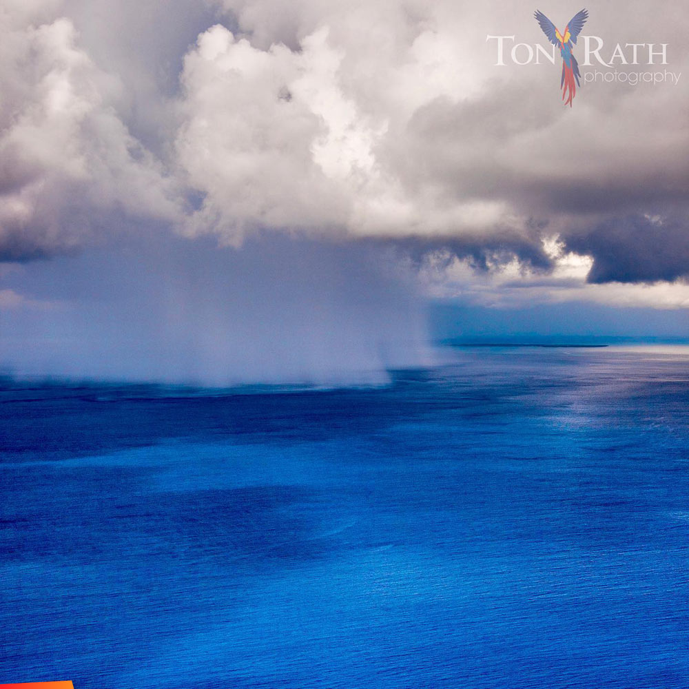 Isolated showers over the sea, amazing photo