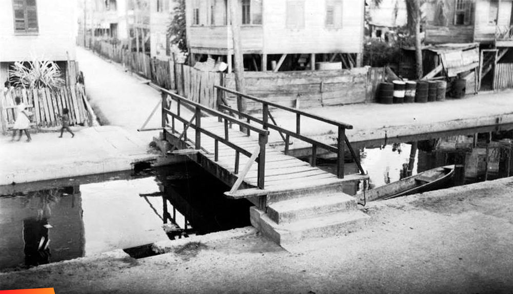 Belize City Canal side, Berkeley St./East Canal 1929