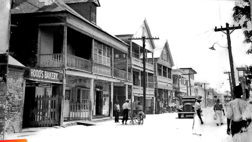 Hood's Bakery on Queen Street in Belize City, 1908