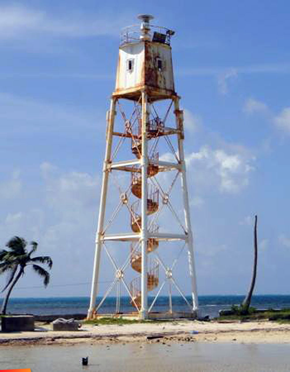Old lighthouse at Mauger Caye (Maga Caye), long ago