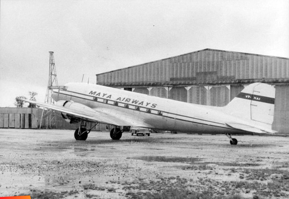 Maya Airways DC3 from the 1960's, rate schedule from 1962