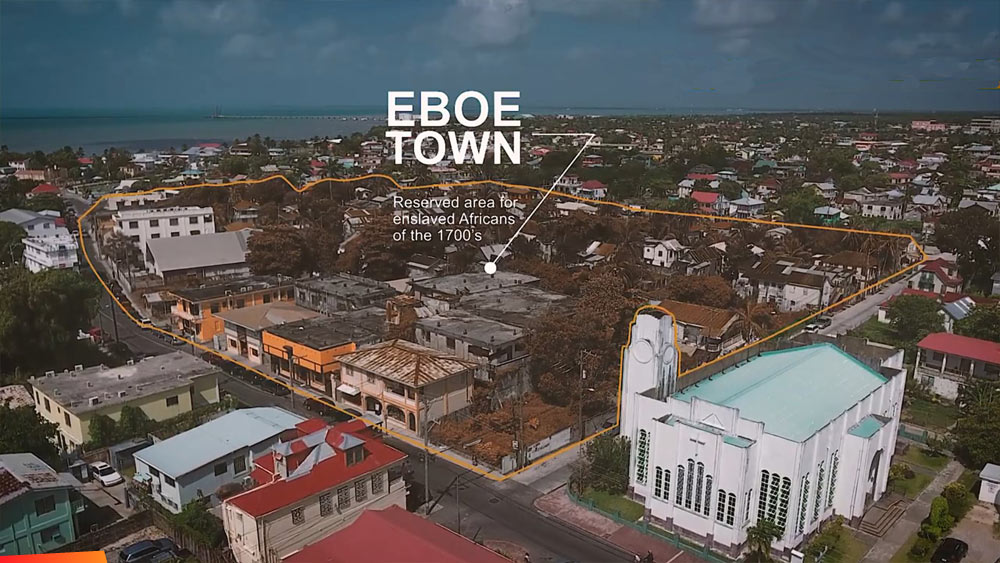 Eboe Town in Belize City, where slaves were housed in the early days of Belize