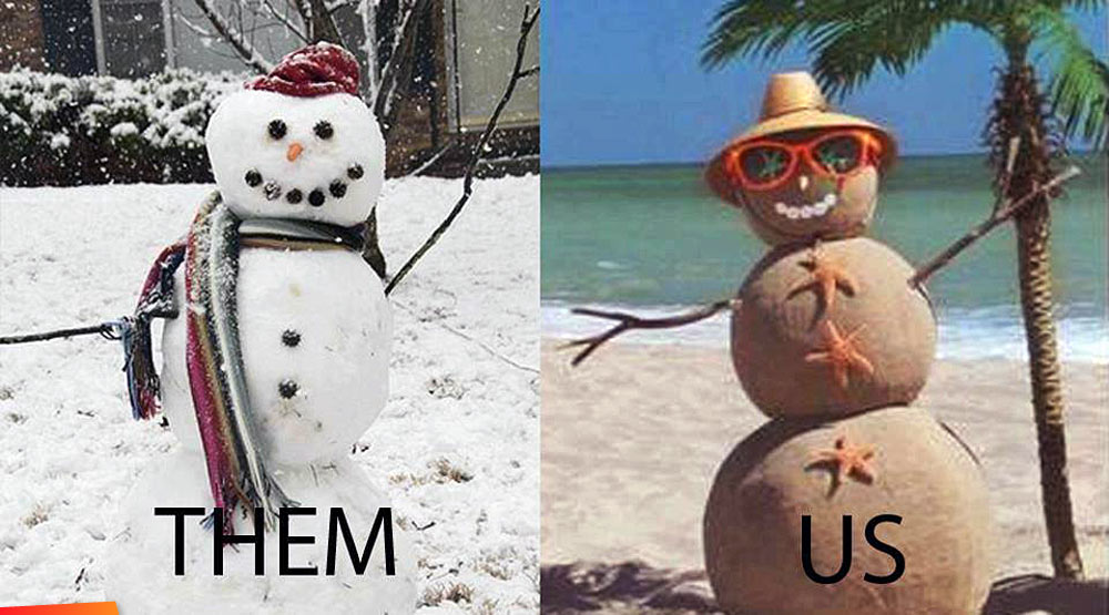 THEM and US in the winter... snowman - sandman 