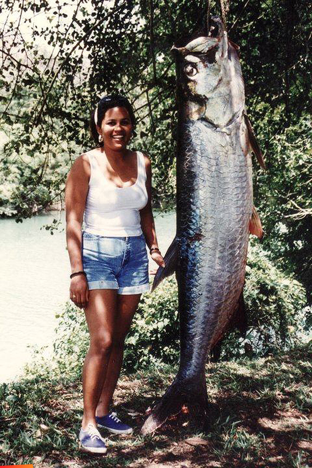 HUGE tarpon caught in the Belize River, 1997