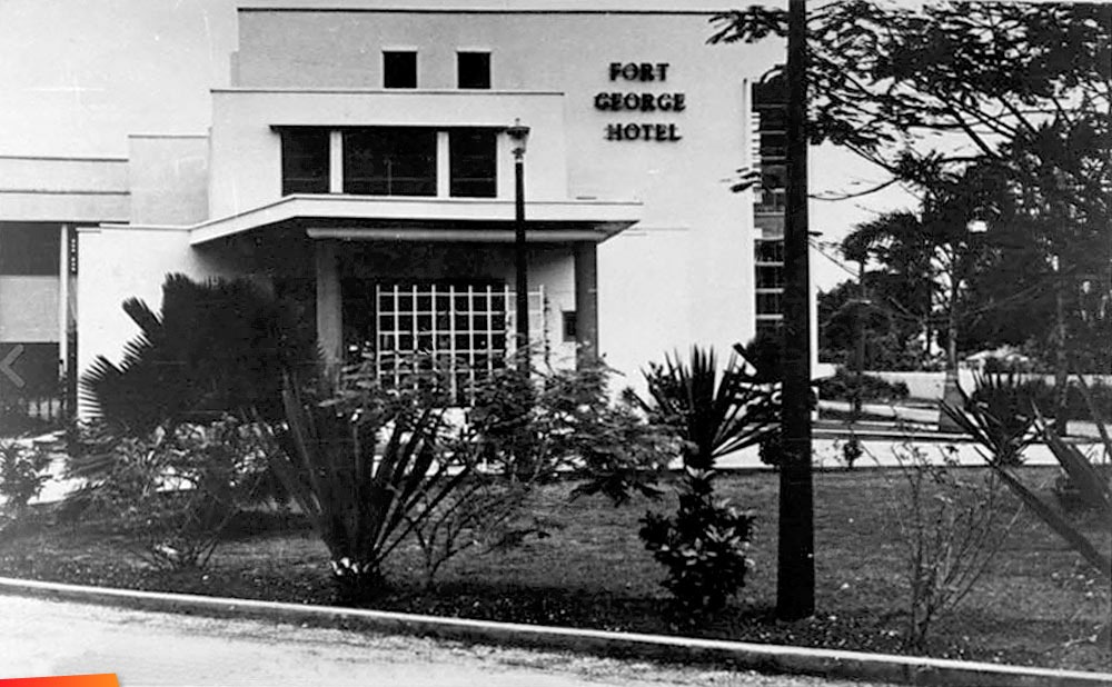 Front of Fort George Hotel, 1957
