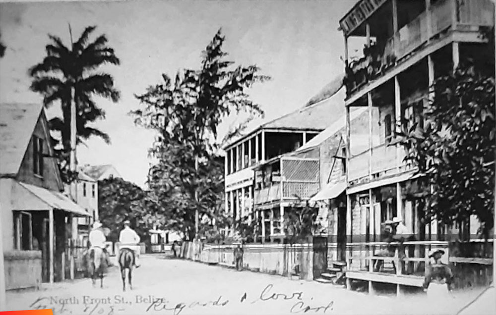 The Lainfiesta Hotel on North Front Street in Belize City, 1908