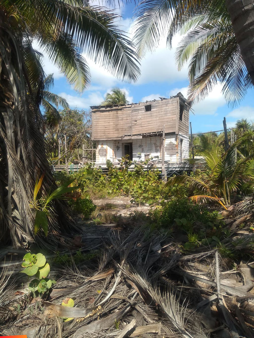 The remains of the old Basil Jones Bar on north Ambergris Caye