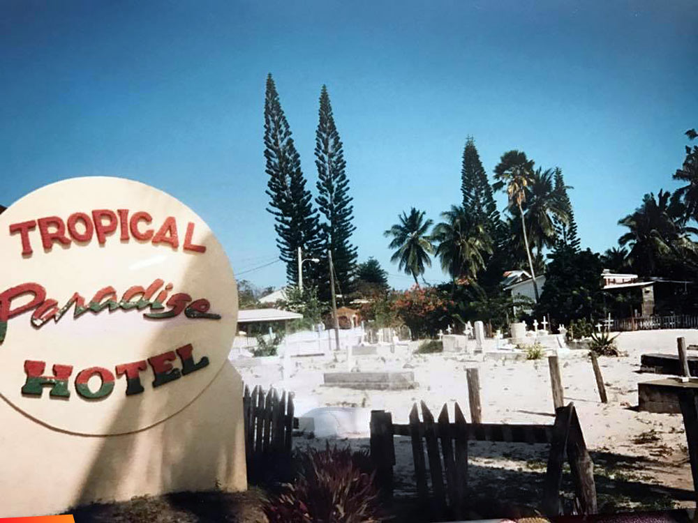 Cemetery on Caye Caulker, downtown by Tropical Paradise, 1995
