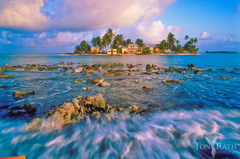 Sunrise at Carrie Bow Caye, home of the Smithsonian Institution's Marine Research Laboratory in Belize