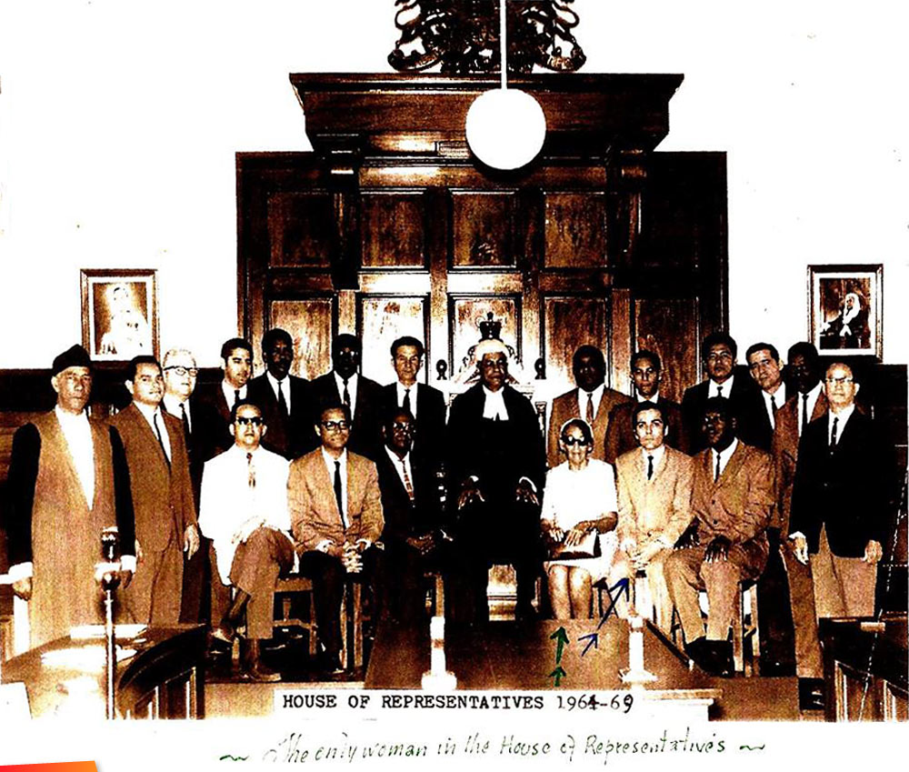 The 18 members of the House of Representatives in the 1965 general elections, British Honduras (Belize) Cabinet 1965