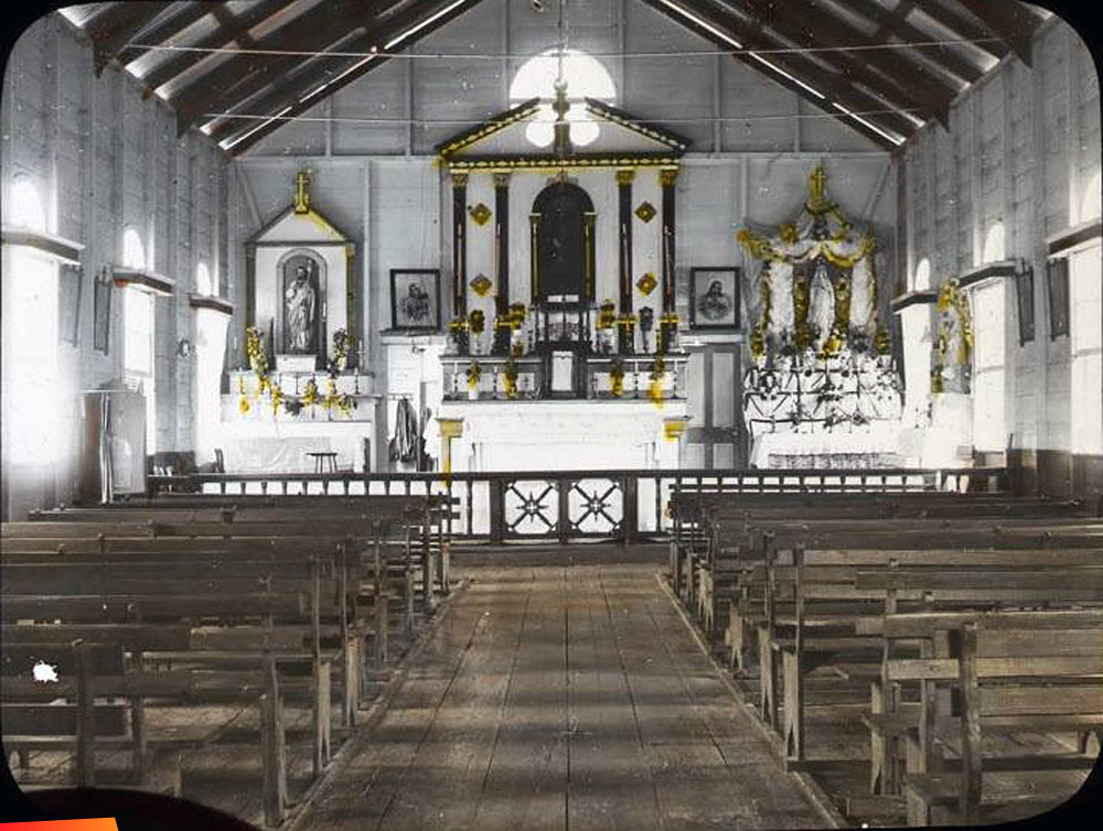 Inside the church in Punta Gorda, 1914
