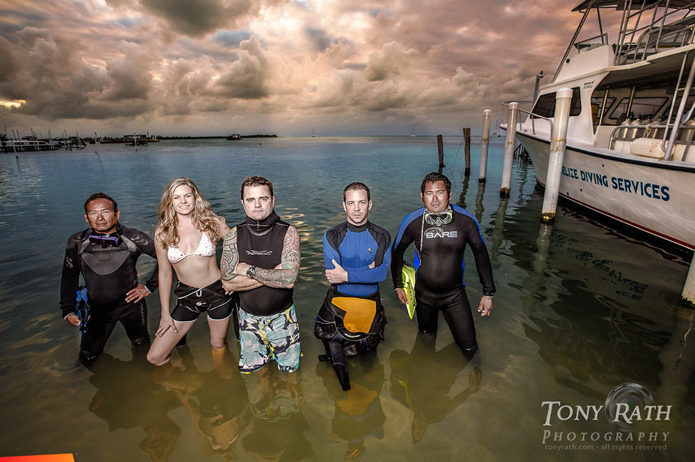 Belize Diving Services owners group shot (Caye Caulker)