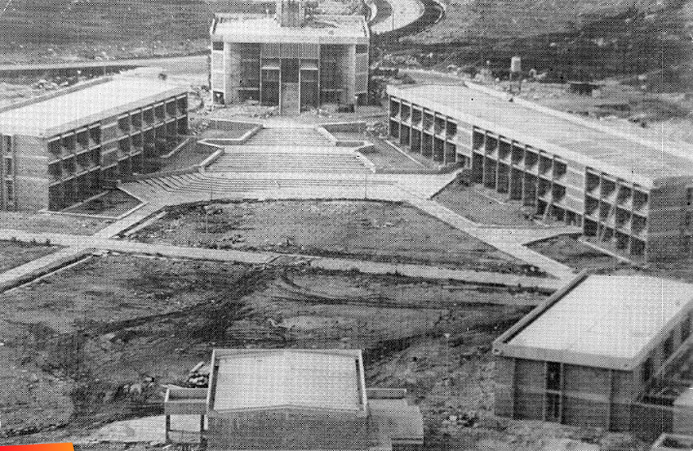 National Assembly, Government buildings during the construction of Belmopan City in the 1970's