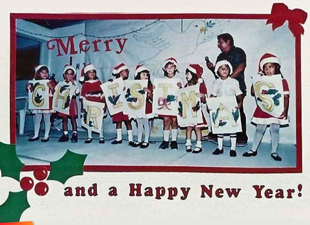 Children during Christmas performance in San Pedro, 1990-ish...
