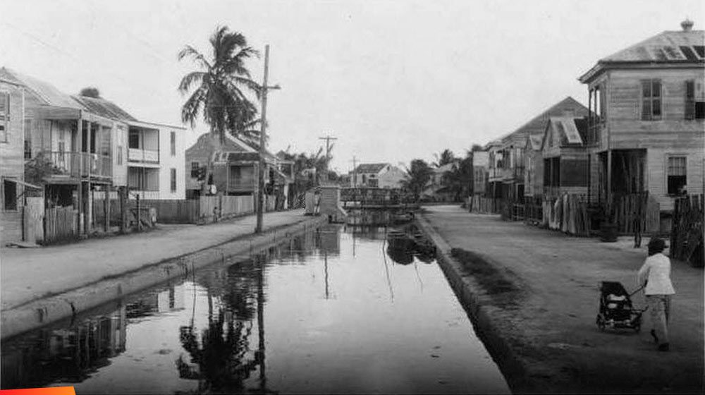 East canal near Rocky Road, Belize City, 1914 or 1905