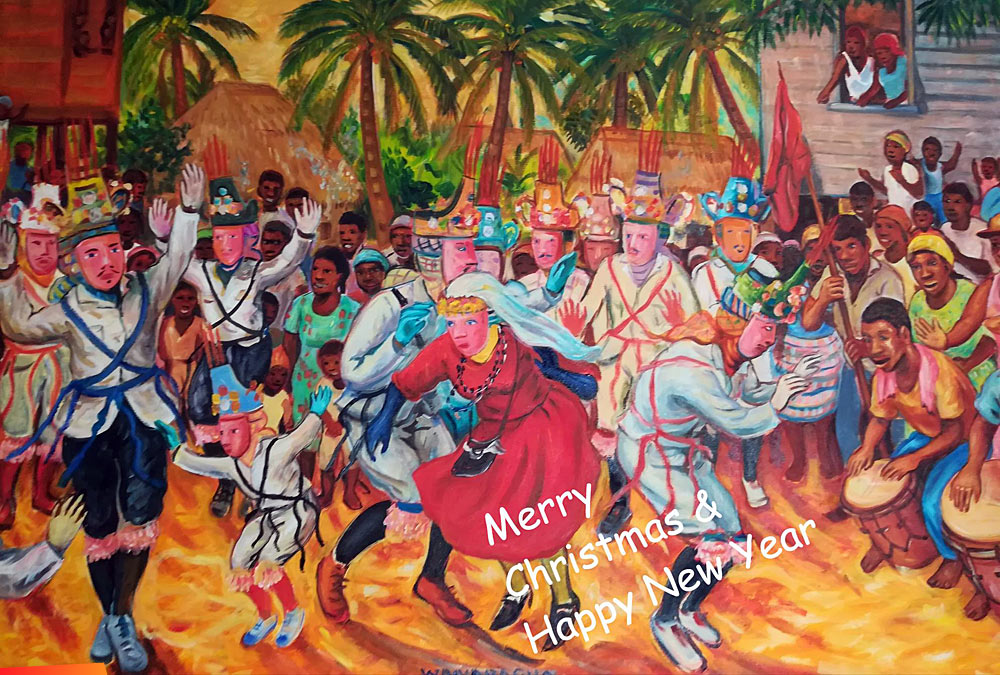 Christmas & Jankunu Celebration, painting by Pen Cayetano