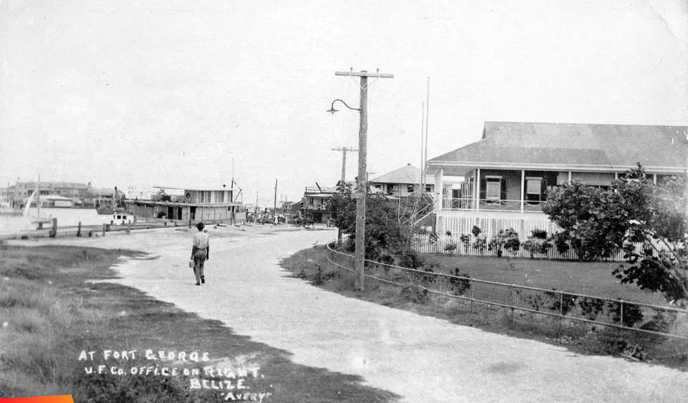 At Fort George, United Fruit Company office on right, 1930's