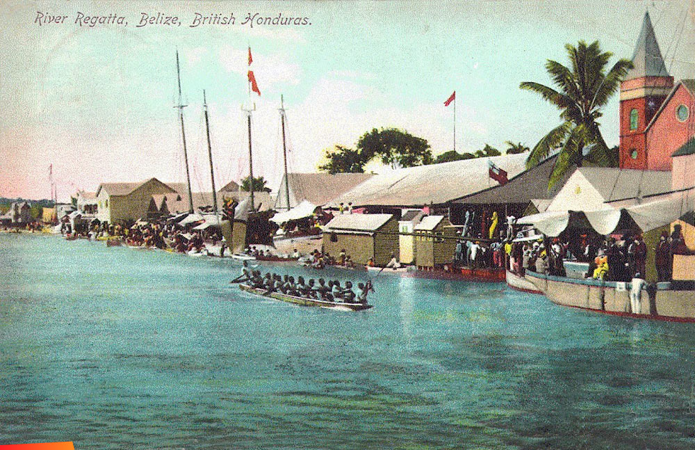 River Regatta, pitpan race in Belize City, long ago