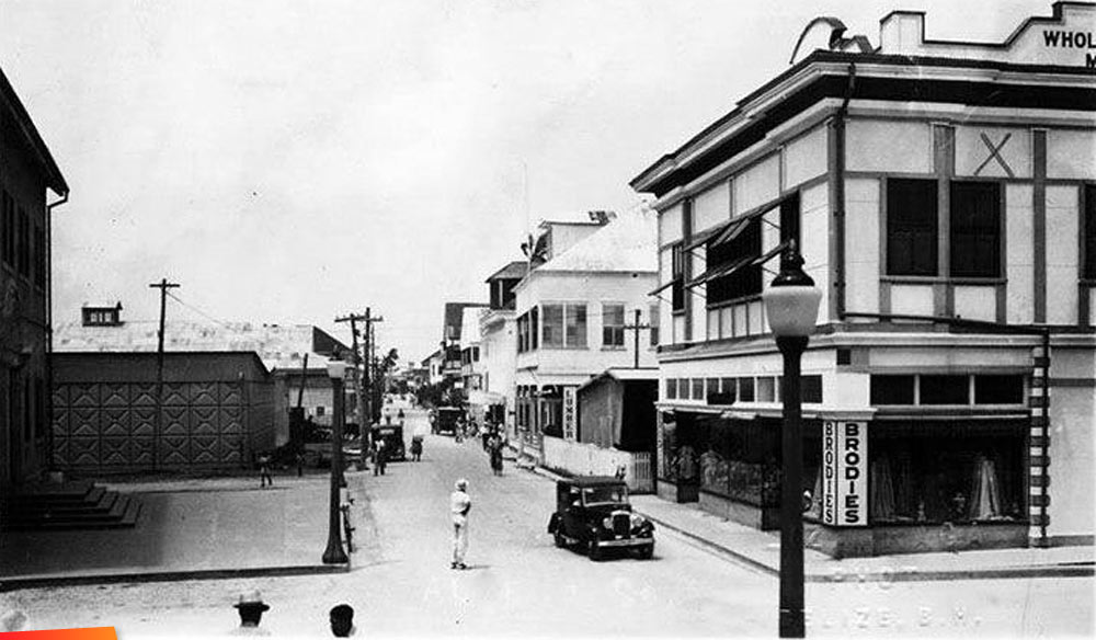 James Brodie's and Regent Street in Belize City, early 1940's