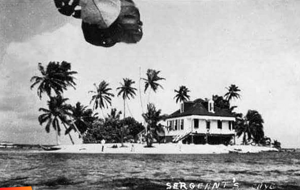 Sergeants Caye in the 1940's and 1950's (before Hattie), and now