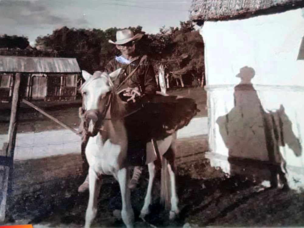 Mayero Gabriel Carrillo around the 1980's in the village of Douglas (Orange Walk)
