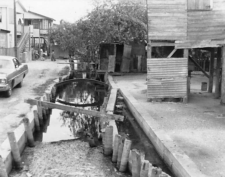 Canal outhouse, Belize City, 1975