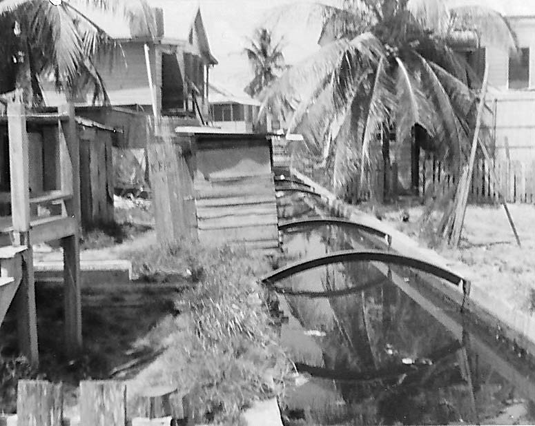 Canal outhouse, Belize City, 1975