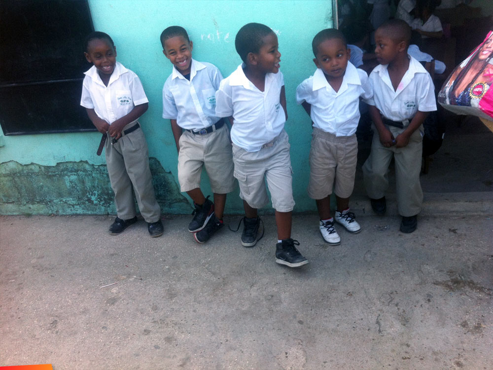 Boys in School yard, Belize City