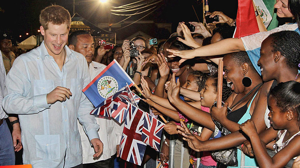 Britain's Prince Harry meets enthusiastic Belizeans