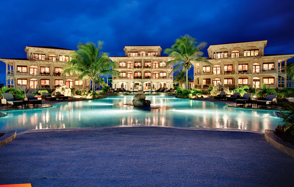 Coco Beach Resort at night